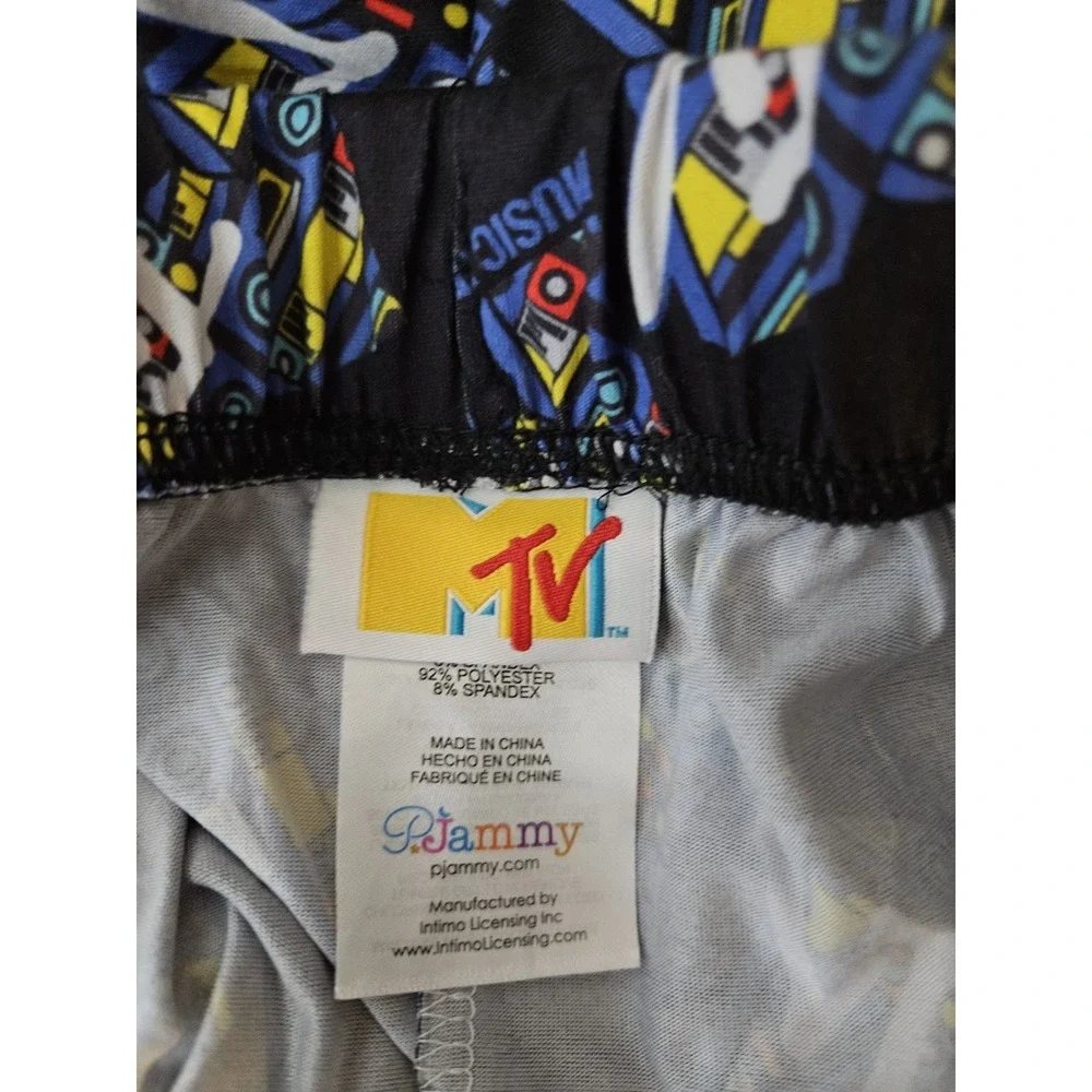 MTV Music TV Lounge Pajama Pants Men's L Black Retro Logo Intimo‎ 2022